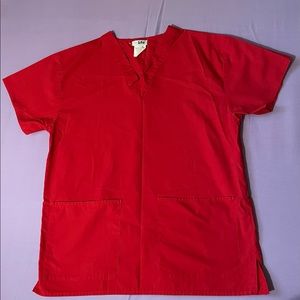 Medical Scrubs Top Red Women’s Size Small